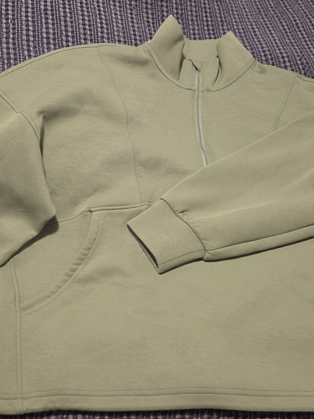 Women's Half-Zip Pullover Hoodie - Sage Green